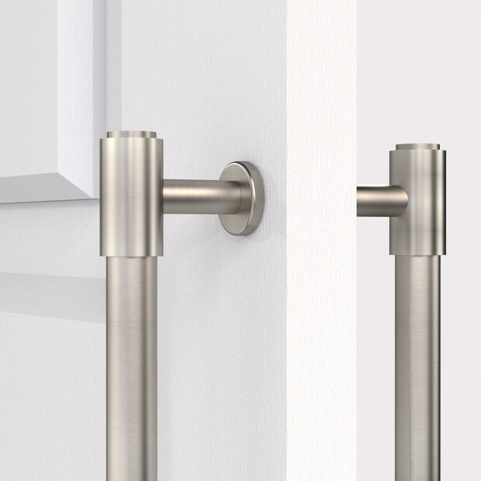 Solid Brass Silver Double Sided Pull Handles – rear view