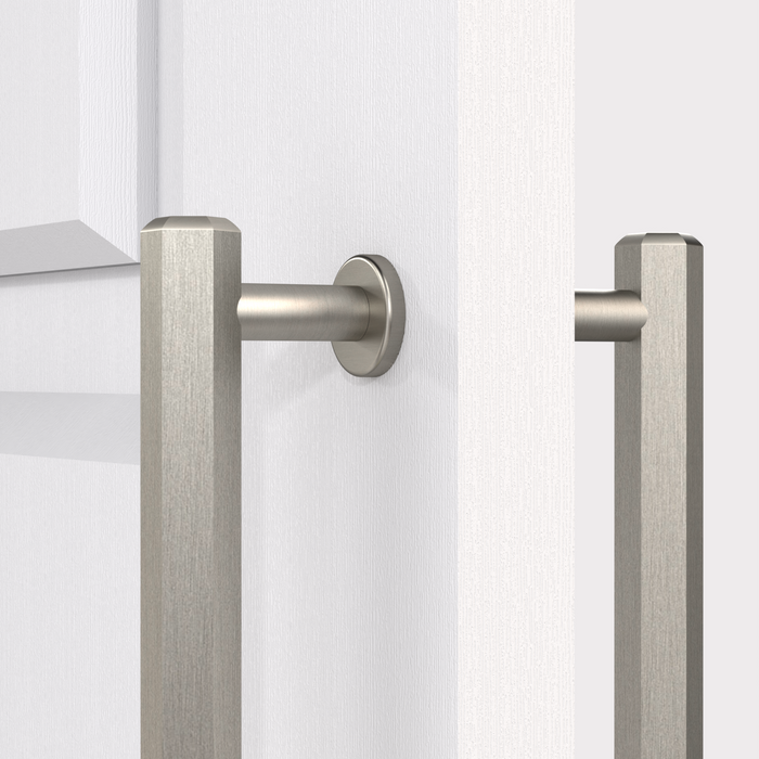 Solid Brass Silver Hexagonal Double Sided Pull Handles – side view