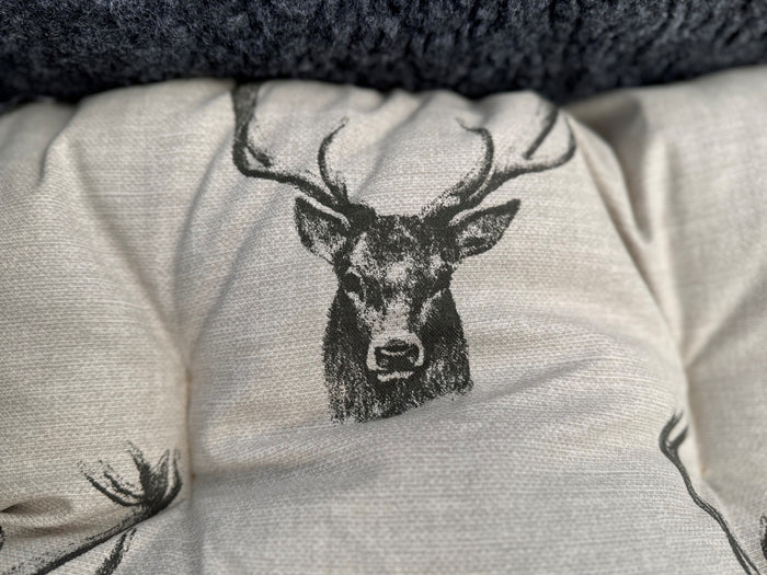 Stag Print Dog Bed - Nature Collection Washable Rectangle for Ultimate Comfort - Dog Bed for dogs Snug and Cosy Pets