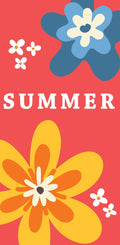 Summer - Flowers with Red Background Single Vinyl Banner Dekra-Lite