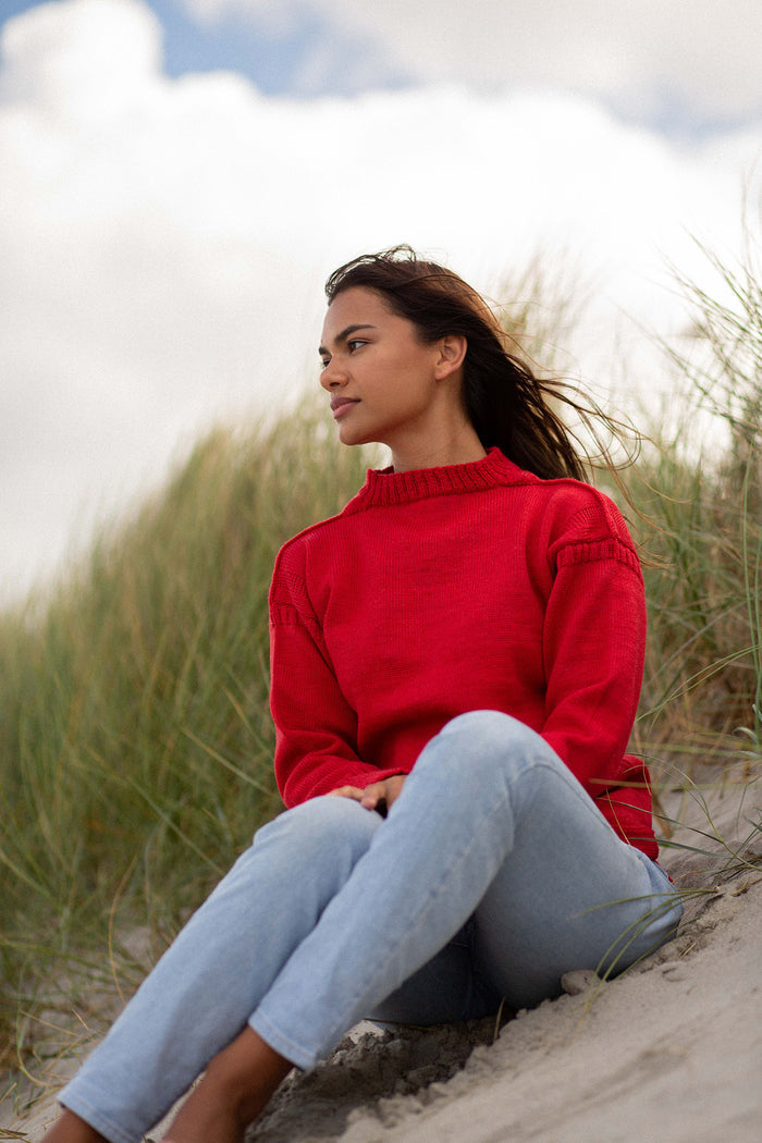 Tartan Red Traditional Guernsey Jumper