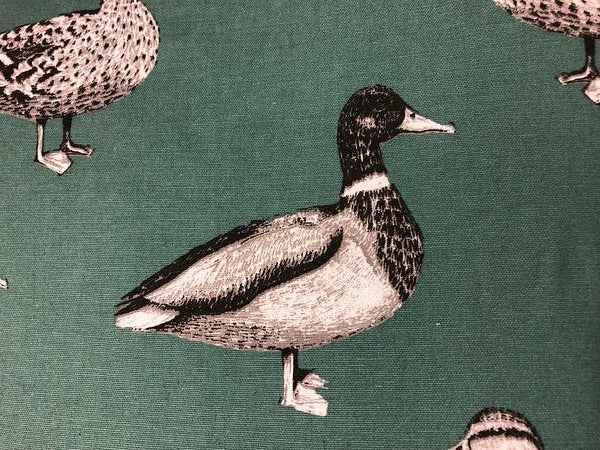 Teal Duck Print Dog Bed - Nature Collection Rectangle with Virgin Fibre for Ultimate Comfort - Pet Beds for dogs Snug and Cosy Pets