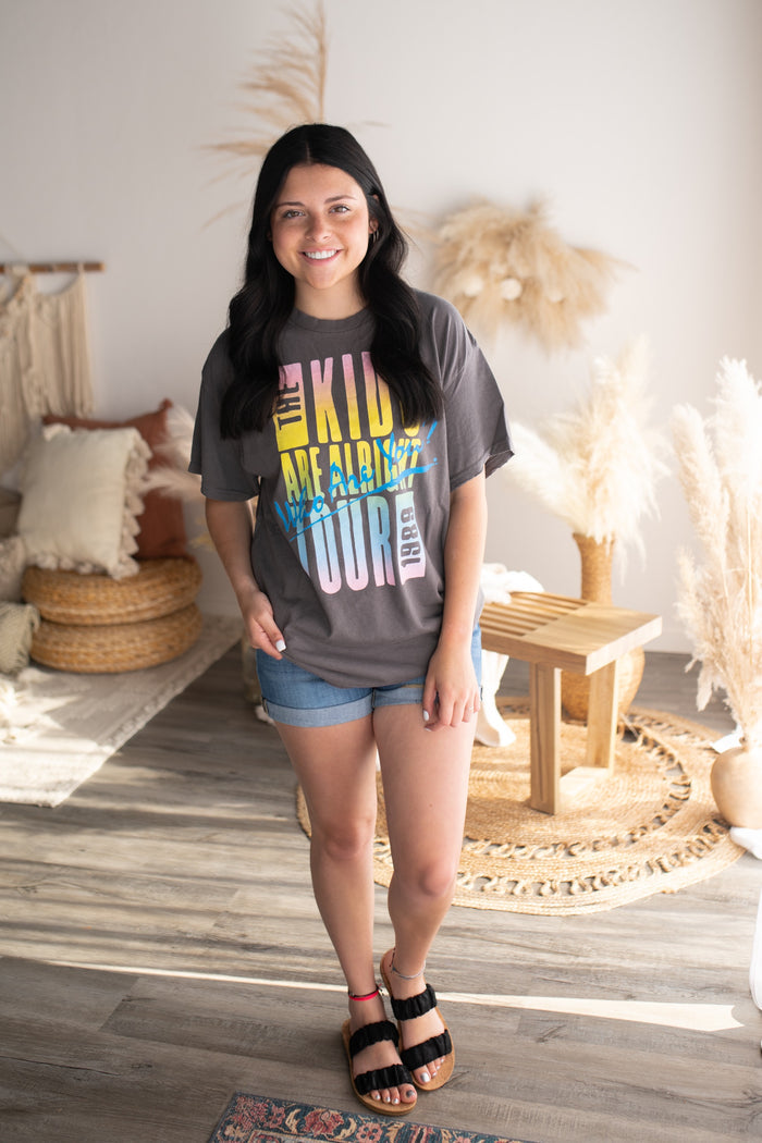 The Who Neon Who Are You Charcoal Thrifted Distressed Tee
