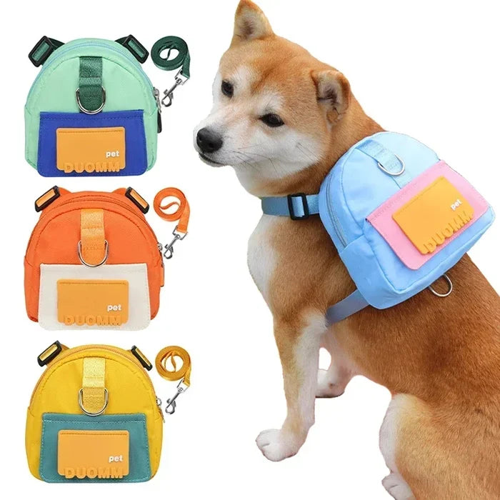 TrailTrek Pet Backpack with Harness & Treat Pouch