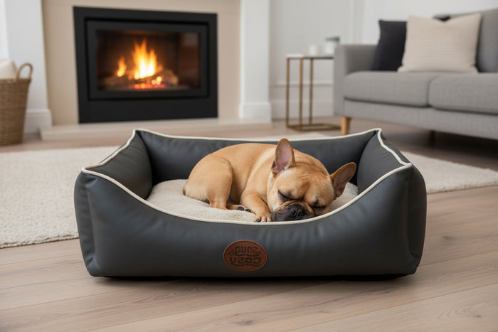 Tuscany Diamond Faux Leather Dog Bed - Luxury Meets Comfort - Dog Bed for dogs Snug and Cosy Pets