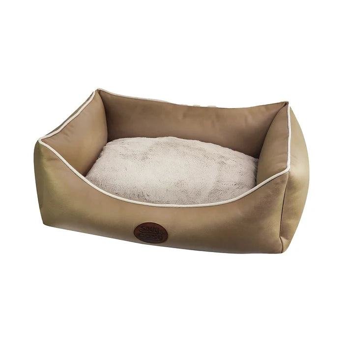 Tuscany Diamond Faux Leather Dog Bed - Luxury Meets Comfort - Dog Bed for dogs Snug and Cosy Pets