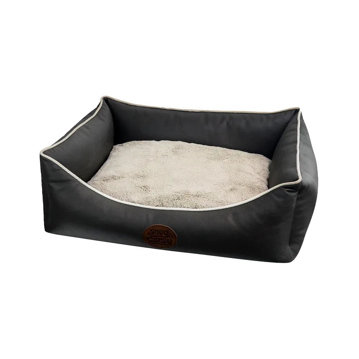 Tuscany Diamond Faux Leather Dog Bed - Luxury Meets Comfort - Dog Bed for dogs Snug and Cosy Pets