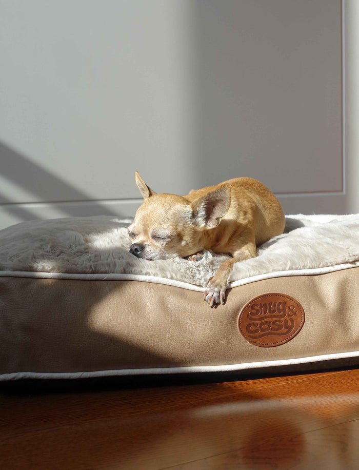 Tuscany Faux Leather Dog Pet Lounger Cushion Washable - Dog Lounger for dogs Snug and Cosy Pets