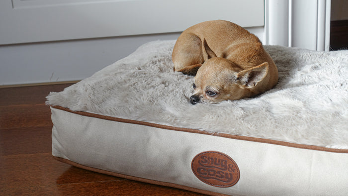 Tuscany Faux Leather Dog Pet Lounger Cushion Washable - Dog Lounger for dogs Snug and Cosy Pets