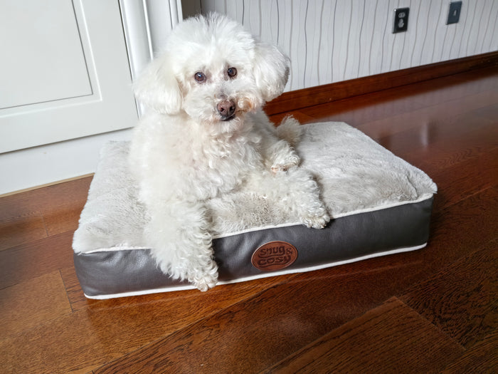 Tuscany Faux Leather Dog Pet Lounger Cushion Washable - Dog Lounger for dogs Snug and Cosy Pets