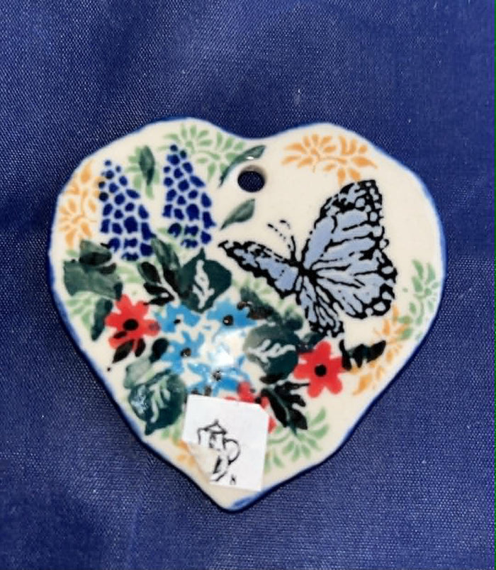 U4087 Heart Pendant/Ornament - Shape: A86 - Pattern: U4087