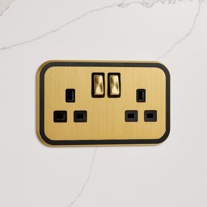 UK Socket (20A) Gold, Black & Silver With Insert – product view 3