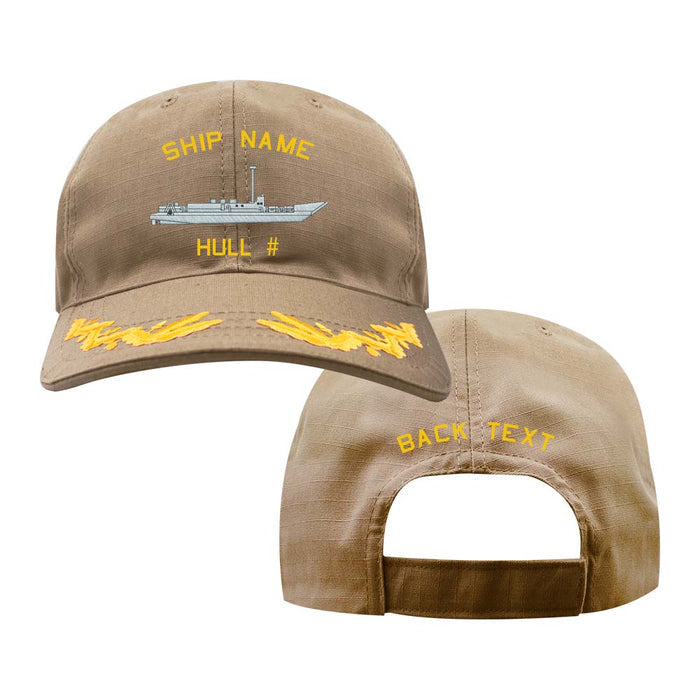 US Navy Custom Ship Cap - Coyote - Captain Scrambled Eggs - LCU 1610 Hats and Caps