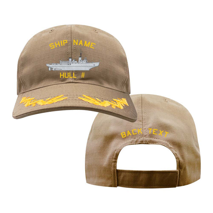 US Navy Custom Ship Cap - Coyote - Captain Scrambled Eggs - Polar Class Icebreaker Hats and Caps