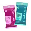 2 travel pack of goodwipes flushable wipes - 1 rosewater pack and 1 shea-coco pack