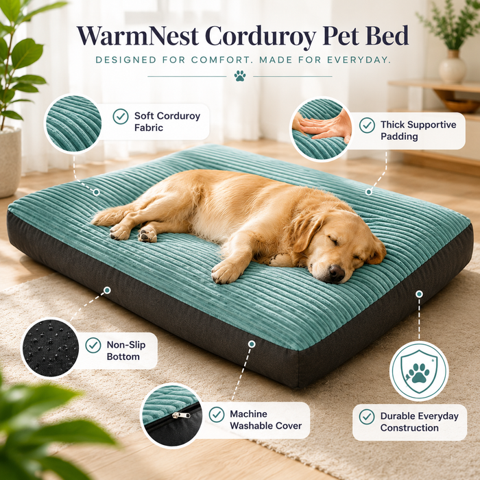 WarmNest Corduroy Pet Bed