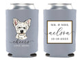 Wedding Can Cooler #39FR - Full Color - I Do Too - Pet Can Coolers, Dog Can Coolers, Wedding Favor, Beer Hugger, Wedding Favor, Beer Holder