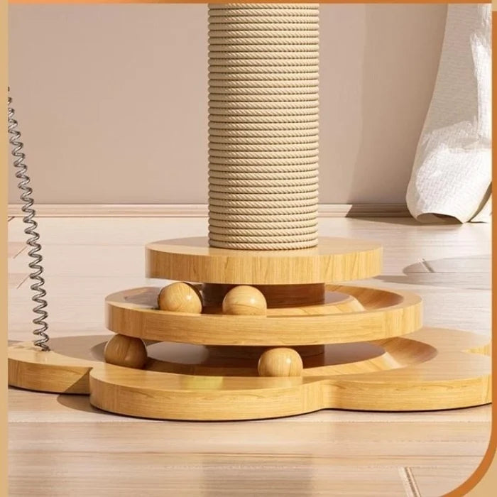 WhiskerWheel Solid Wood Cat Turntable Toy