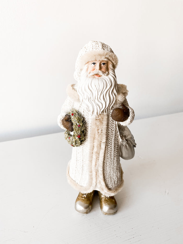 White + Gold Santa Figurine