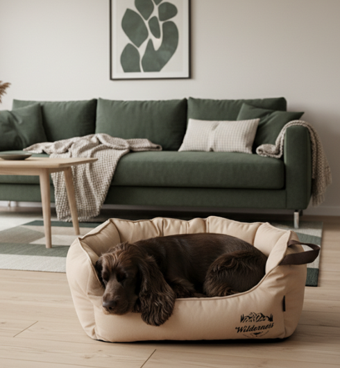 Wilderness Snuggle Dog Bed – Deep-Sided Nest Bed for Dogs | Camel - Dog Bed for dogs Snug and Cosy Pets