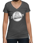 Women's After This We're Getting Tacos Vneck T-Shirt - Funny Foodie