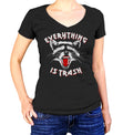 Women's Everything is Trash Raccoon Vneck T-Shirt