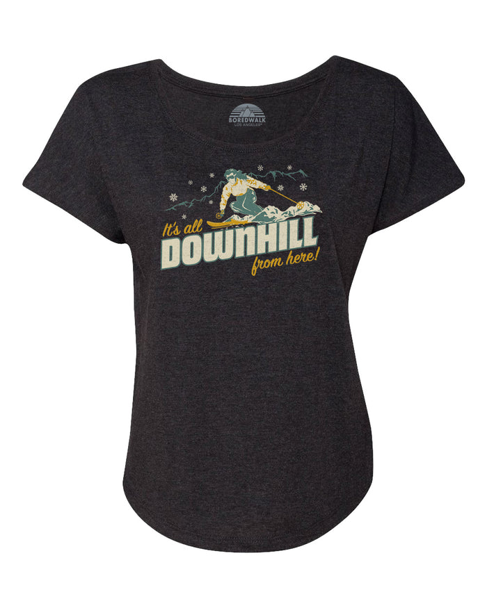 Women's It's All Downhill From Here Scoop Neck T-Shirt