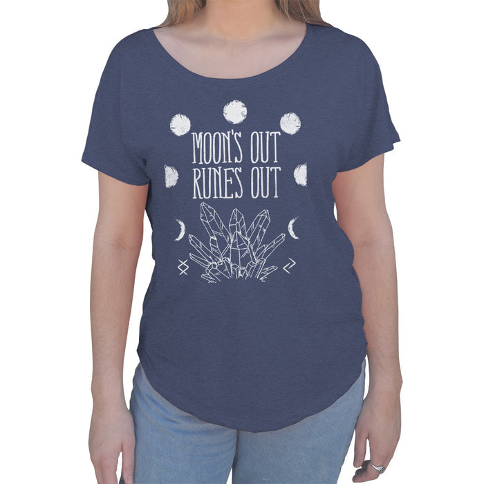 Women's Moon's Out Runes Out Scoop Neck T-Shirt