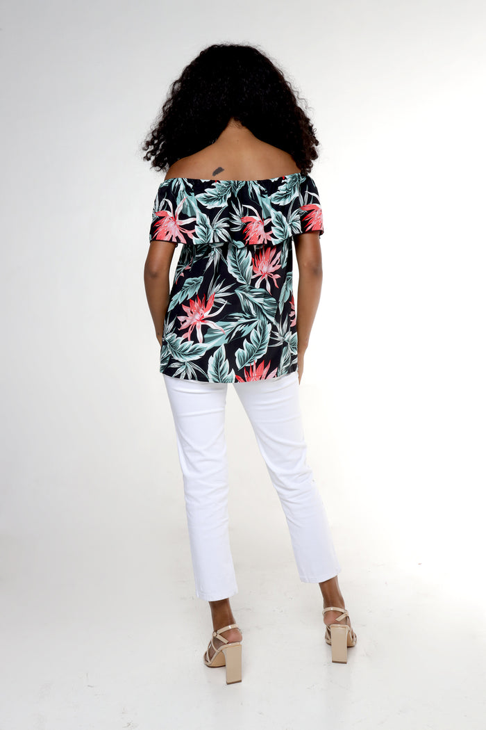 Women's Off the Shoulder Top in Blooming Lily