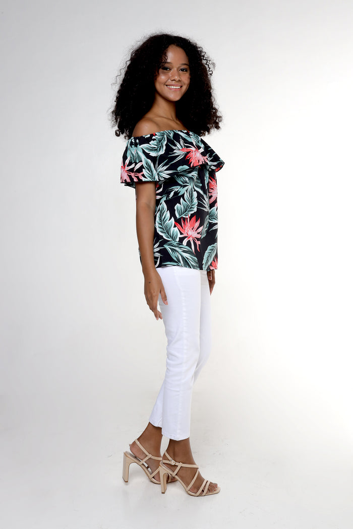 Women's Off the Shoulder Top in Blooming Lily
