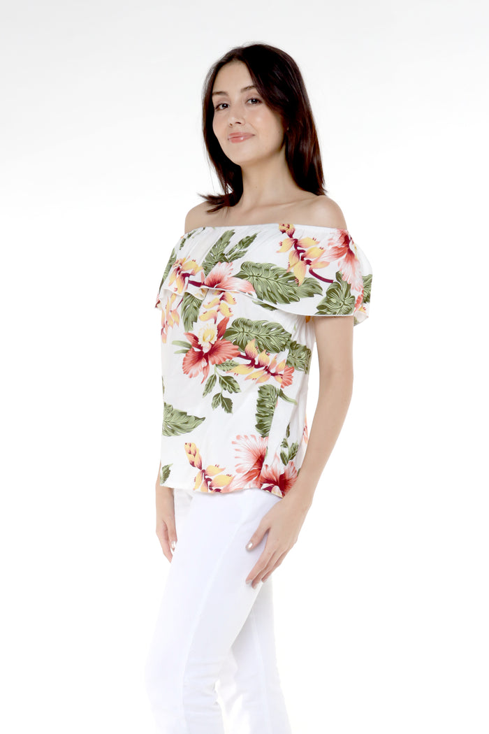 Women's Off the Shoulder Top in Rafelsia Cream