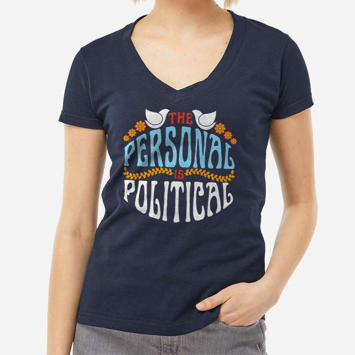 Women's The Personal is Political Vneck T-Shirt