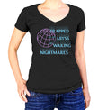 Women's Trapped in an Abyss of Waking Nightmares Vneck T-Shirt